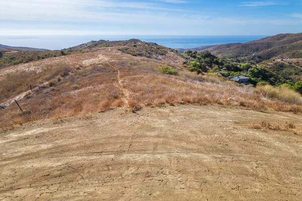 0 Foose Road, aerial photograph: cleared ground toward the ocean