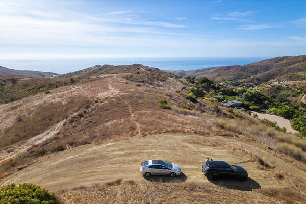 0 Foose Road, aerial photograph: hilltop clearing toward the ocean